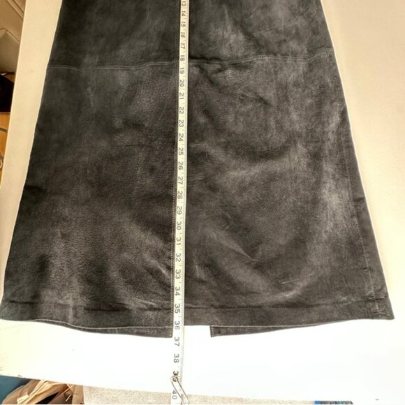 Brandon Thomas Women’s 100% Genuine Leather Flat Front MIDI Skirt Black Size 8 - Picture 3 of 6